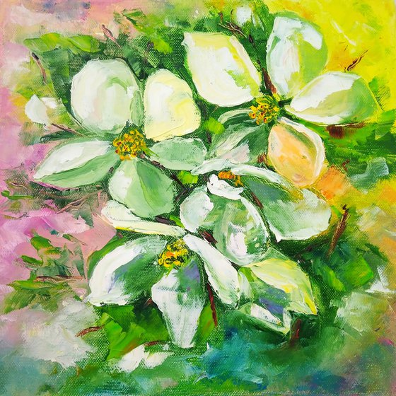 Blooming apple tree branch