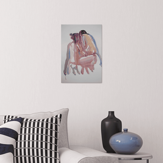 seated female nude