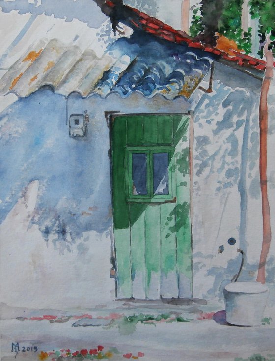 GREEN DOOR / 21 x 28 cm