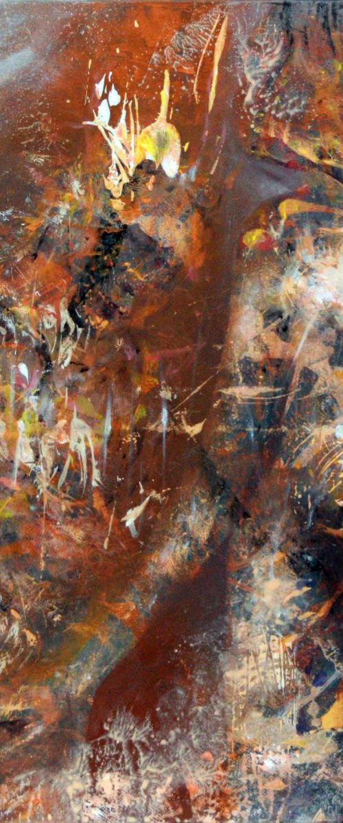 LARGE ONIRIC NIGHT COUPLE IN LOVE PRIMITIVE MARK BIZZARE PERENNIAL RUST ART BY MASTER KLOSKA by Kloska Ovidiu