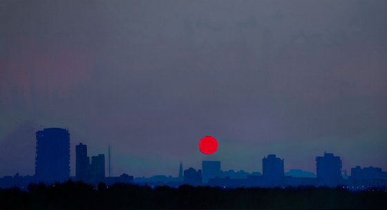 Blue cityscape