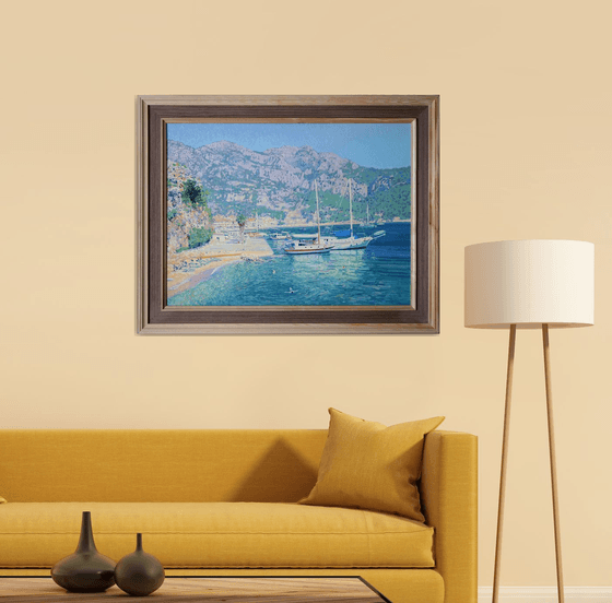 Yachts in the Turunc Koyu harbor