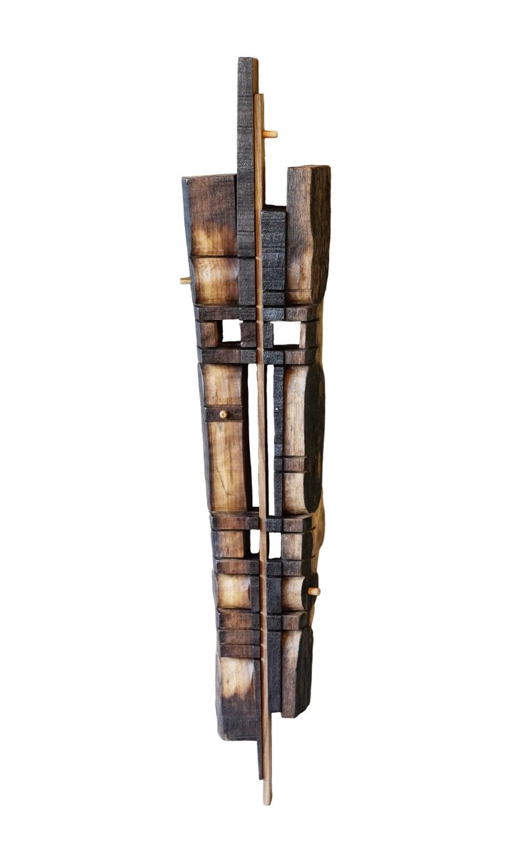 Expressive Portrait Relief By Sava Draganov, 6 X 33", "Endubis Axum", Original Artwork