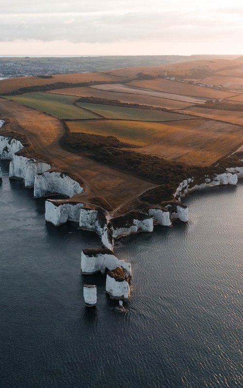 Old Harry Rocks, Dorset – Golden Hour Aerial by Graham Pengelly