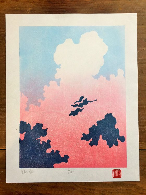 Clouds, Japanese Woodblock print