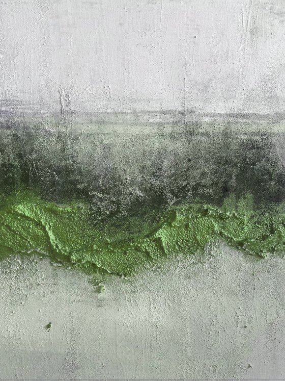 Abstract Green Horizon Through Texture
