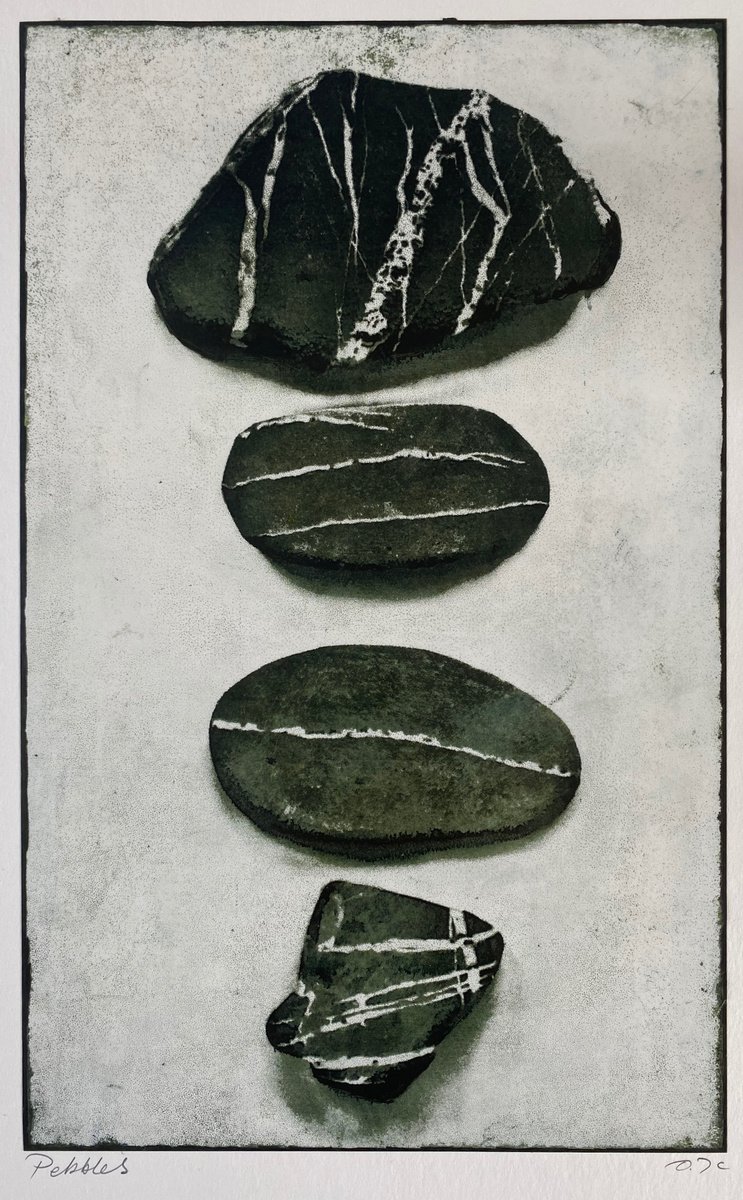 Still Life Limited Edition Print By Diane Mclellan, 12 X 16, Pebbles, Original Artwork