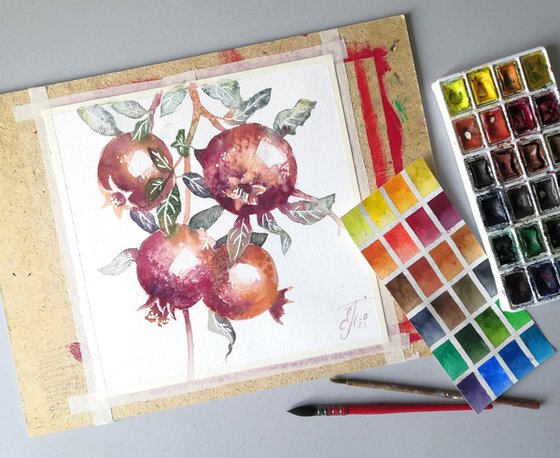 Watercolor Fruit Branches set