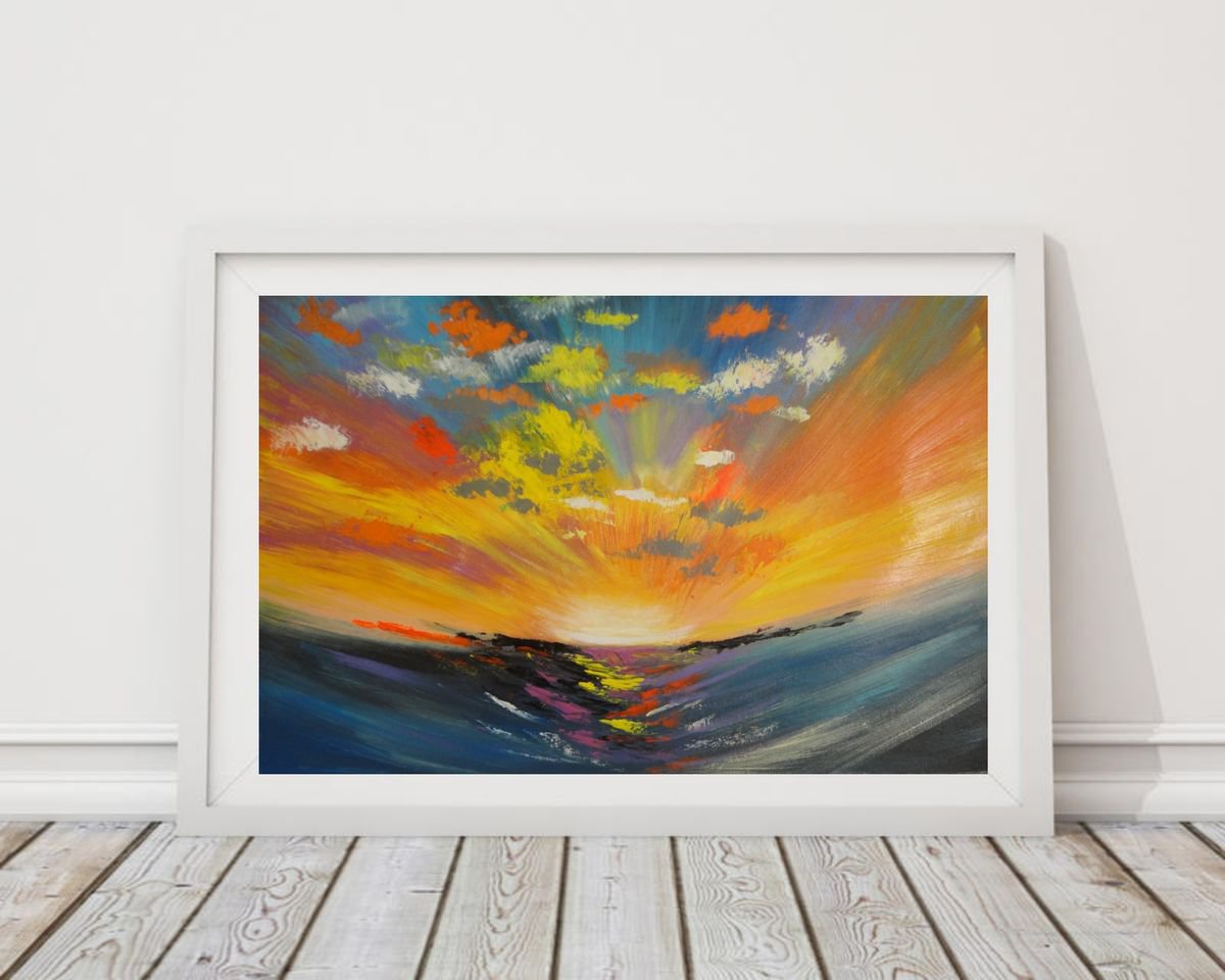  Reflection Of Skies !! By Amita Dand, 36 X 27, Artwork For Sale On Artfinder