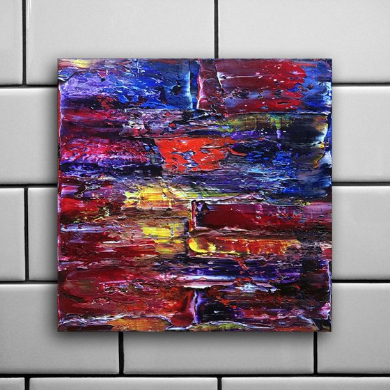"Let's Get Messy" - FREE USA SHIPPING - Original PMS Textured Oil Painting On Canvas - 20 x 20 inches