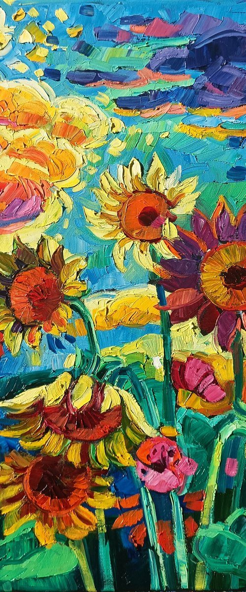 When the Sunflowers kiss the clouds by Vanya Georgieva