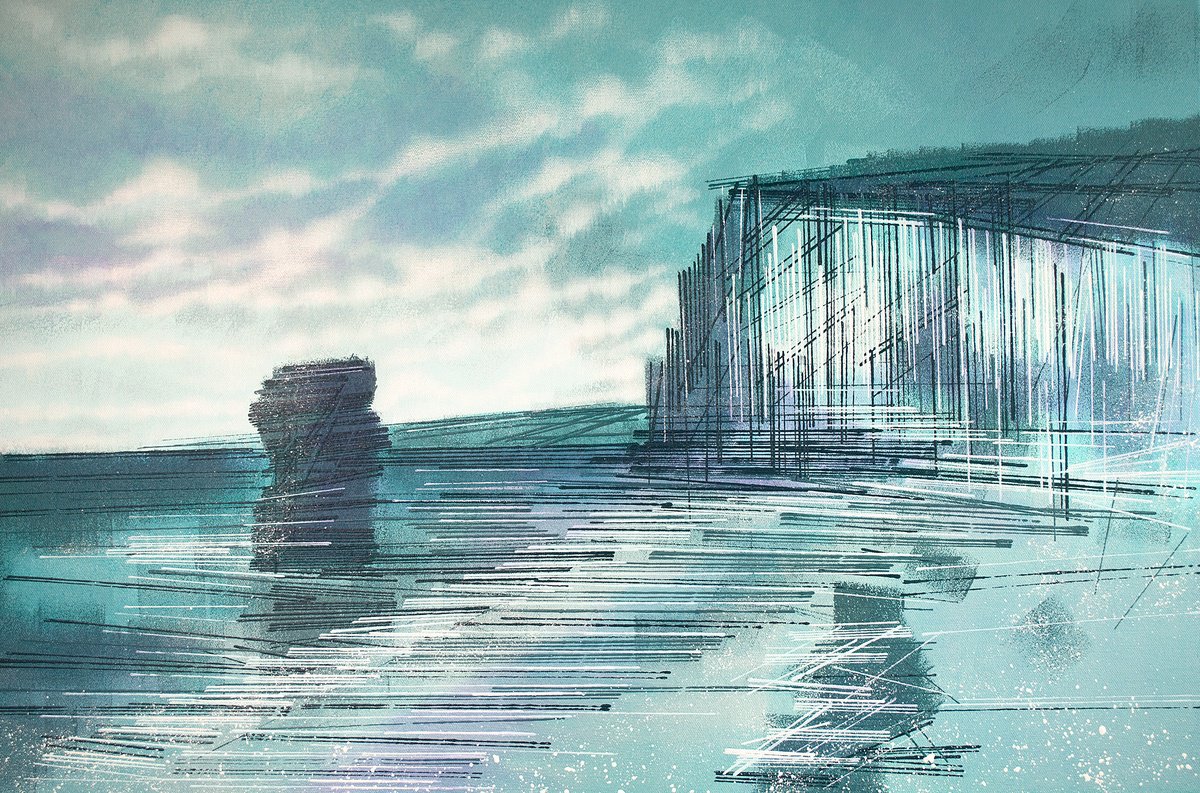 Impressionistic Landscape Acrylic Painting By Marc Todd, 30 X 20", Dorset Coastline At Dusk, Original Artwork