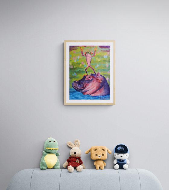 Dancing frog and flirting hippo - funny animals collection