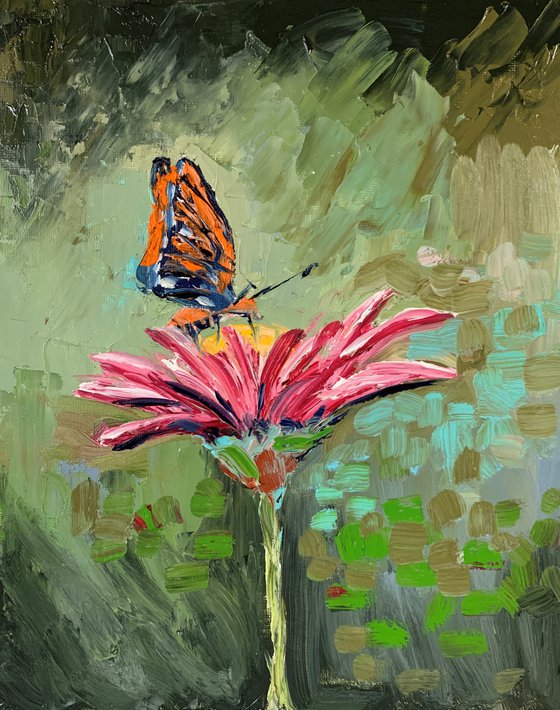 Butterfly and a flower.