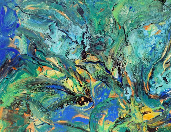 Tropical - extra large modern abstract painting art