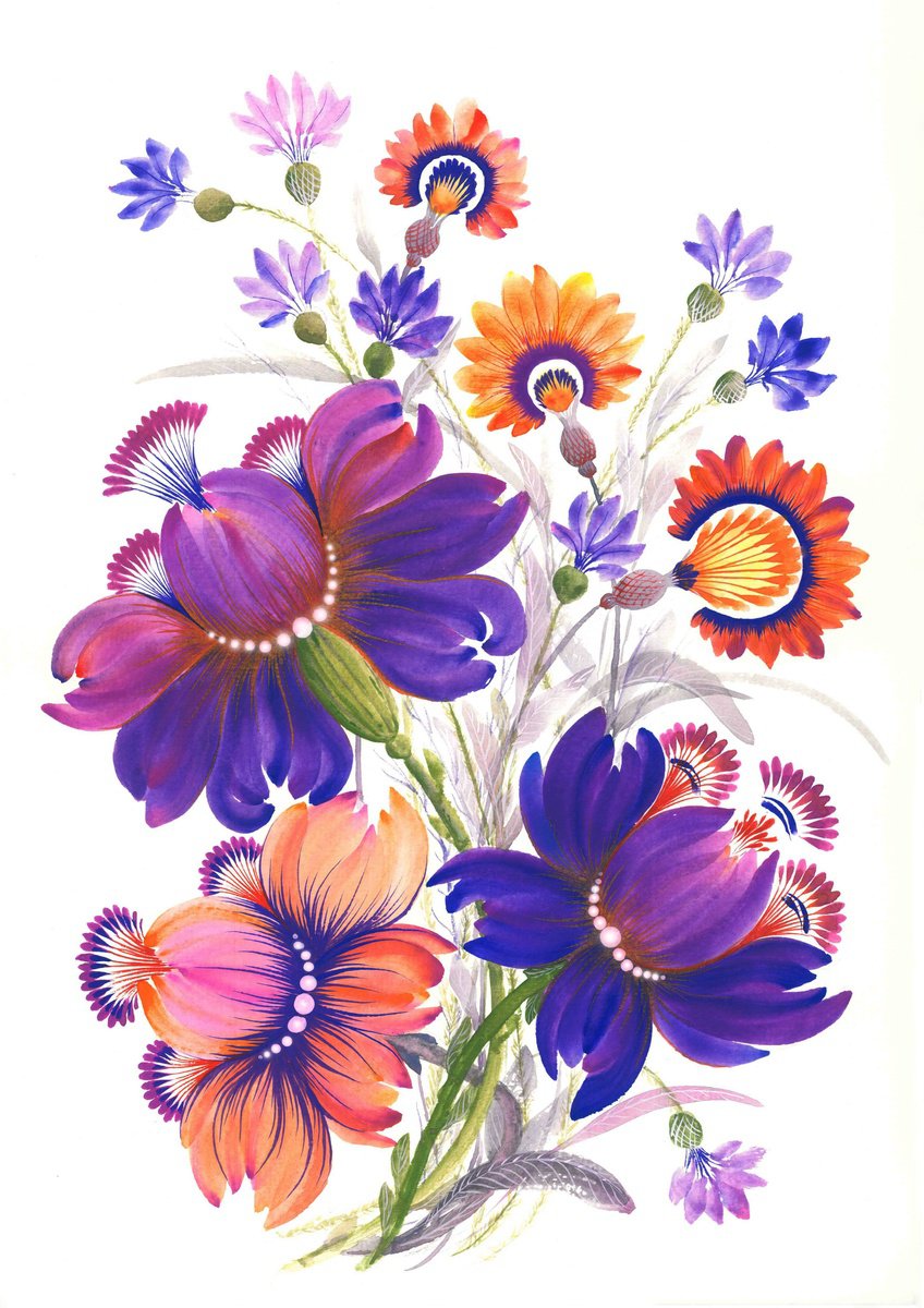 Bouquet of wild flowers by Tetiana Savchenko
