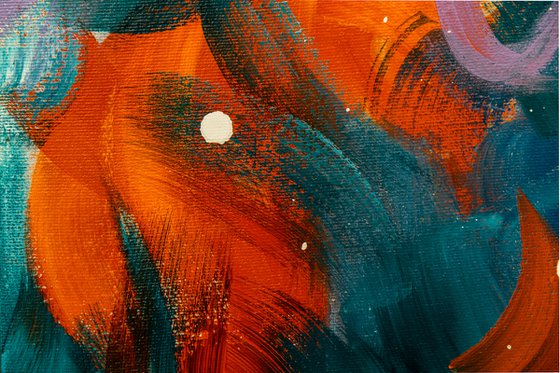 Tohu-bohu - Original mixed-media colourful abstract painting - Ready to hang