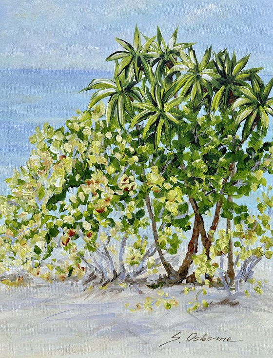 OCEAN VACATION. Seascape Painting of Tropical Beach