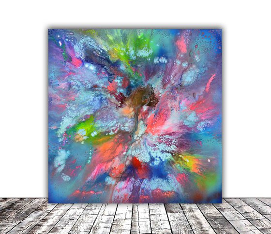 Inner Peace - XL 100x100x4 cm Big Painting,  Large Abstract Painting - Ready to Hang, Canvas Wall Decoration