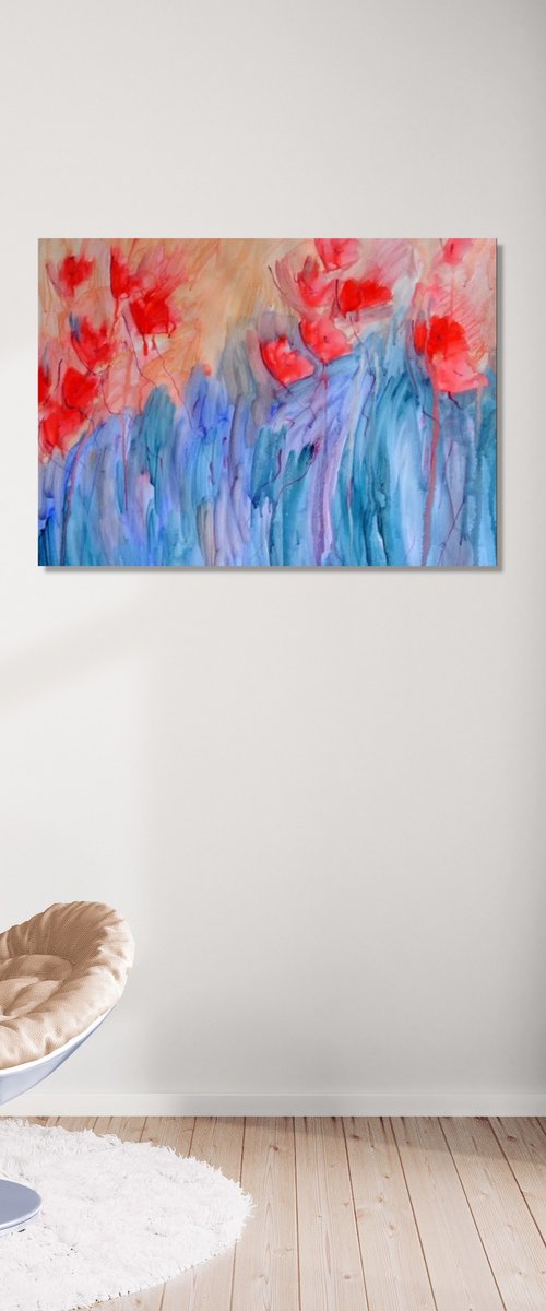 Red Poppies in Bloom by Marina Krylova