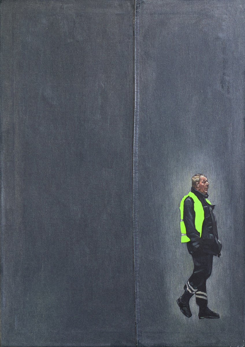 Urban And Pop Portrait Oil Painting By Marina Skepner, 20 X 28", Glow, Original Artwork