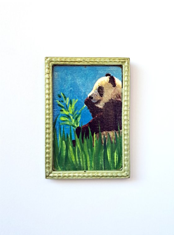 giant panda, part of framed animal miniature series "festum animalium"