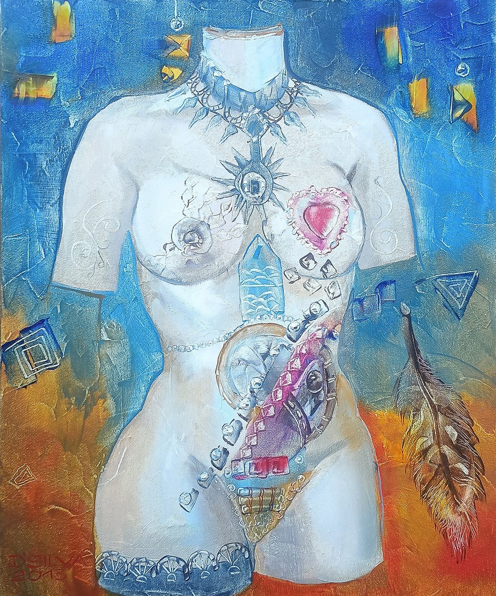 Surrealistic Oil Painting , Woman Torso By Silvija Drebickaite, 20 X 24, Artwork For Sale On Artfinder