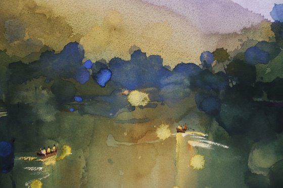 Boating in a mystical lake