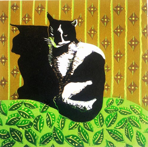 Cat on a Sofa by Drusilla  Cole