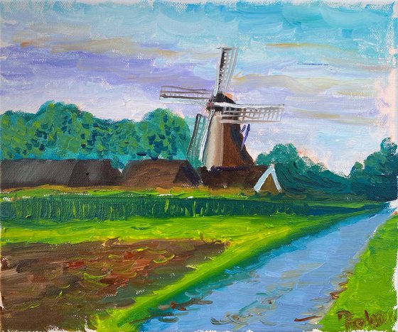 Windmill in Wachtum. Plein Air