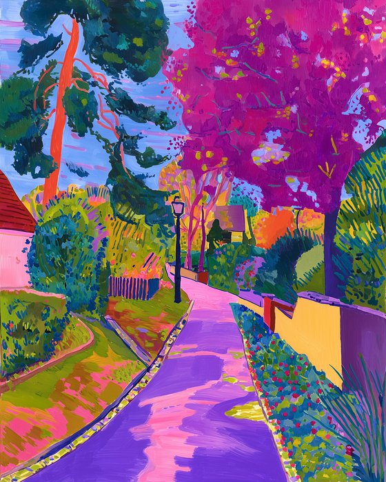 Road with Blossoming Trees