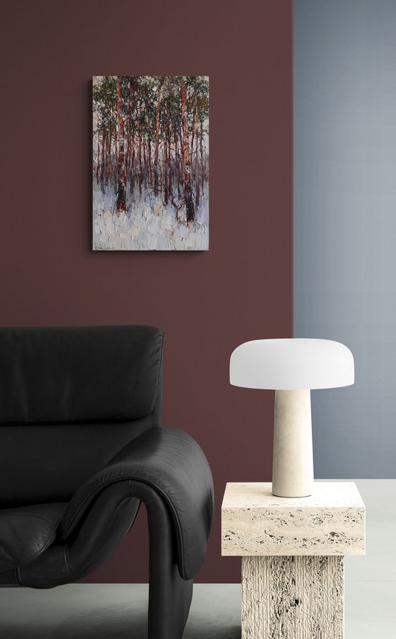 Winter Pine Forest at Dusk