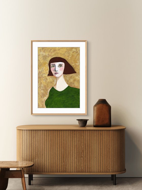 Expressive Portrait, Lady with Brown Haircut