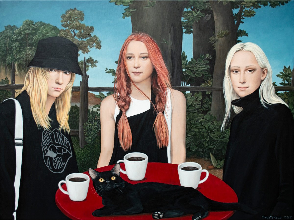 Photorealistic Portrait Acrylic Painting By Nataliya Bagatskaya, 39 X 30", The New Scene Of Van Eyden, Original Artwork