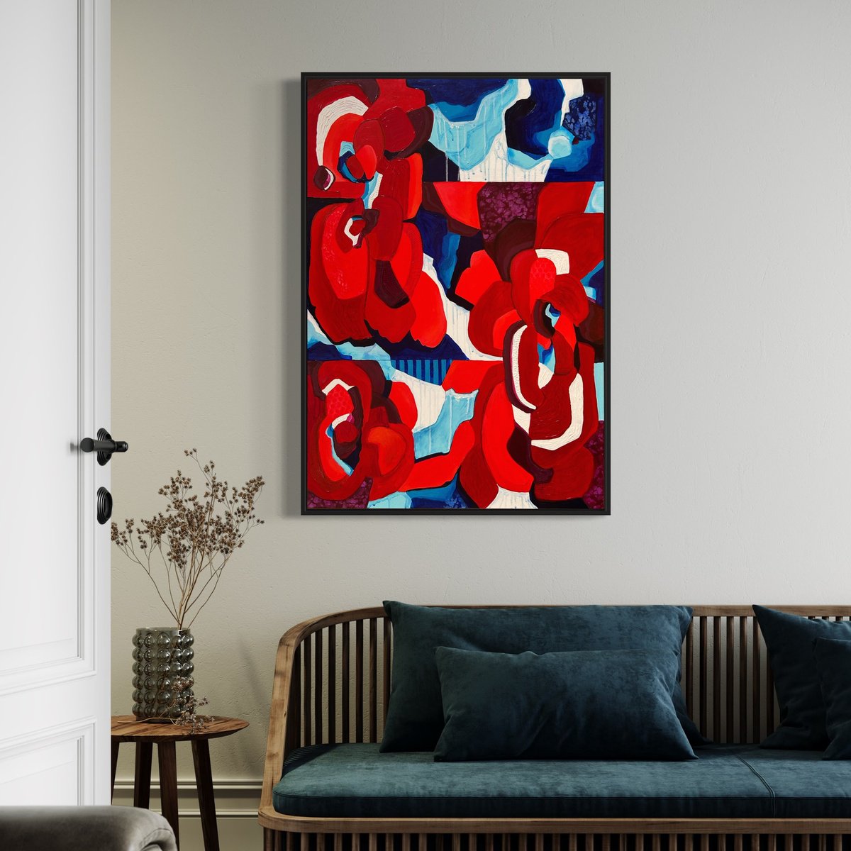 Abstract Painting By Samantha Malone, 28 X 39", Fragments, Original Artwork
