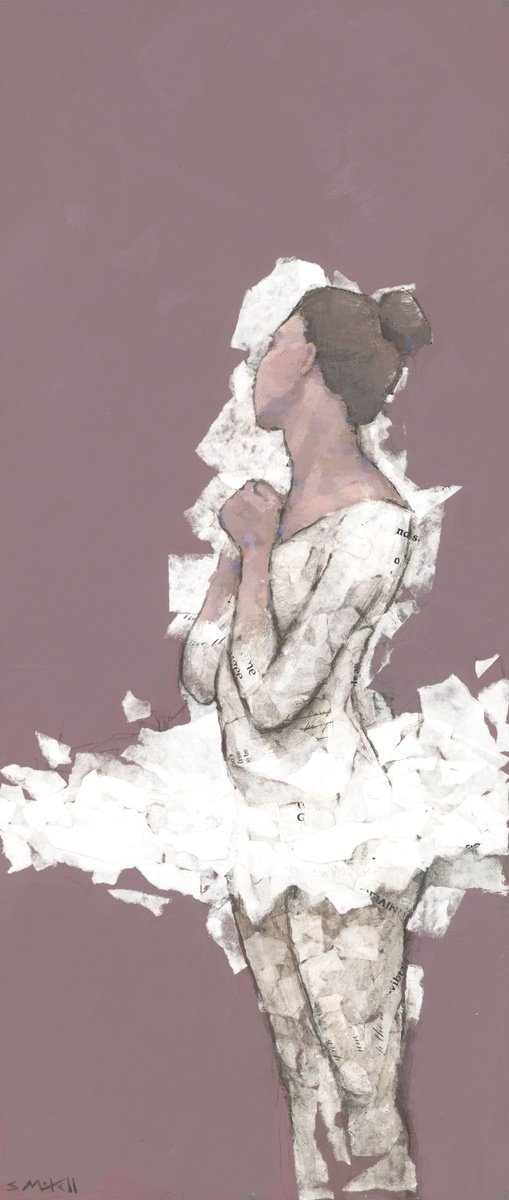 Painting , Paper Swan By Steve Mitchell, 12 X 25, Artwork For Sale On Artfinder