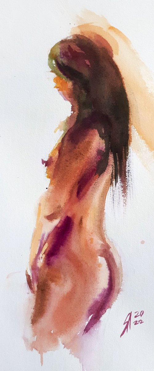 Grace XV. SERIES OF NUDE BODIES FILLED WITH THE SCENT OF COLOR / ORIGINAL PAINTING by Salana Art