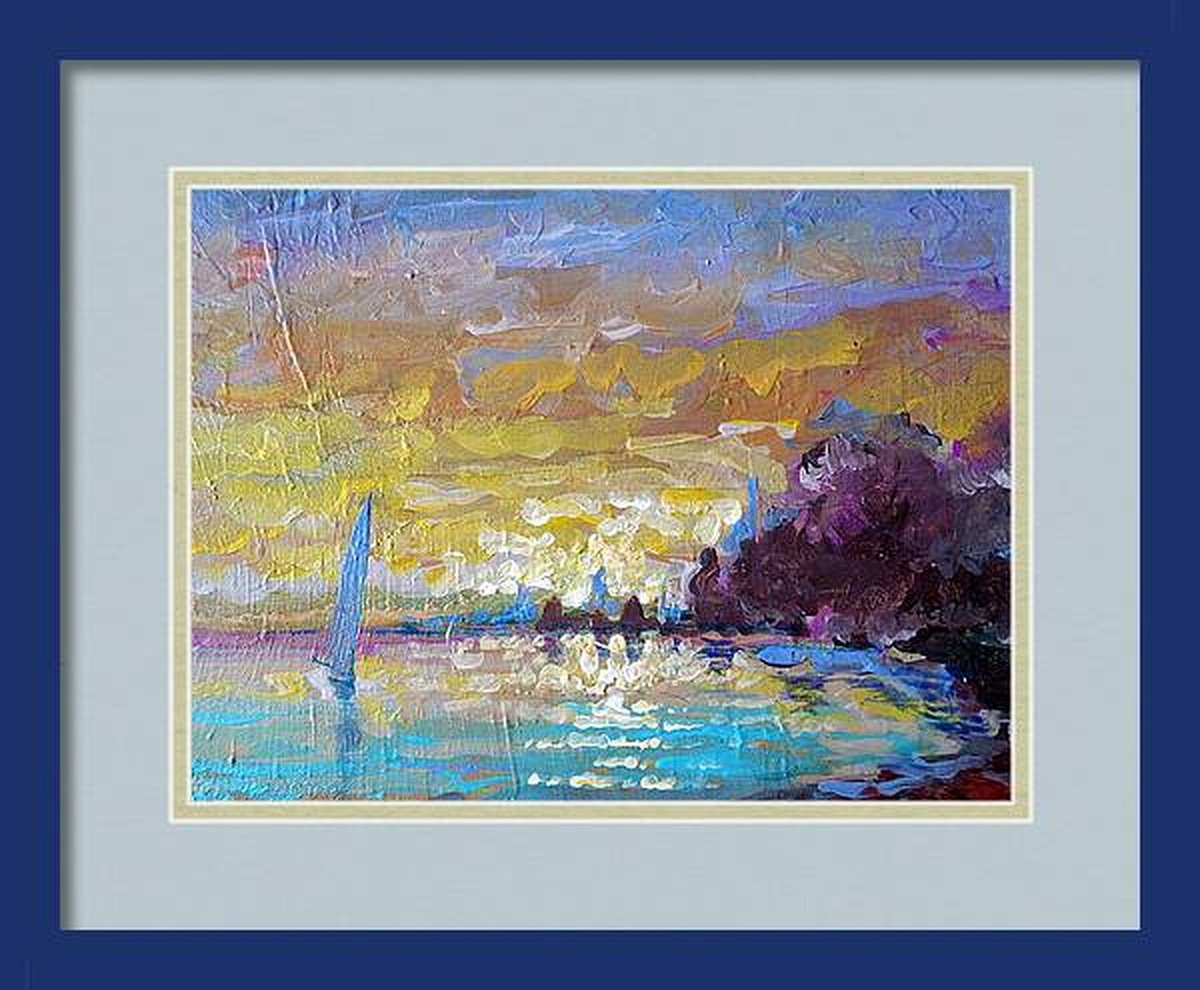  Blue Boat By Rakhmet Redzhepov, 11 X 8, Artwork For Sale On Artfinder