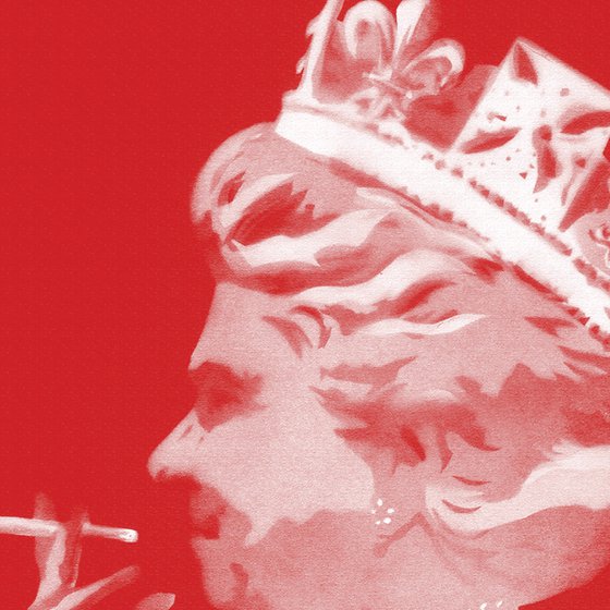 Spliff Queen 22 ( red on paper.)