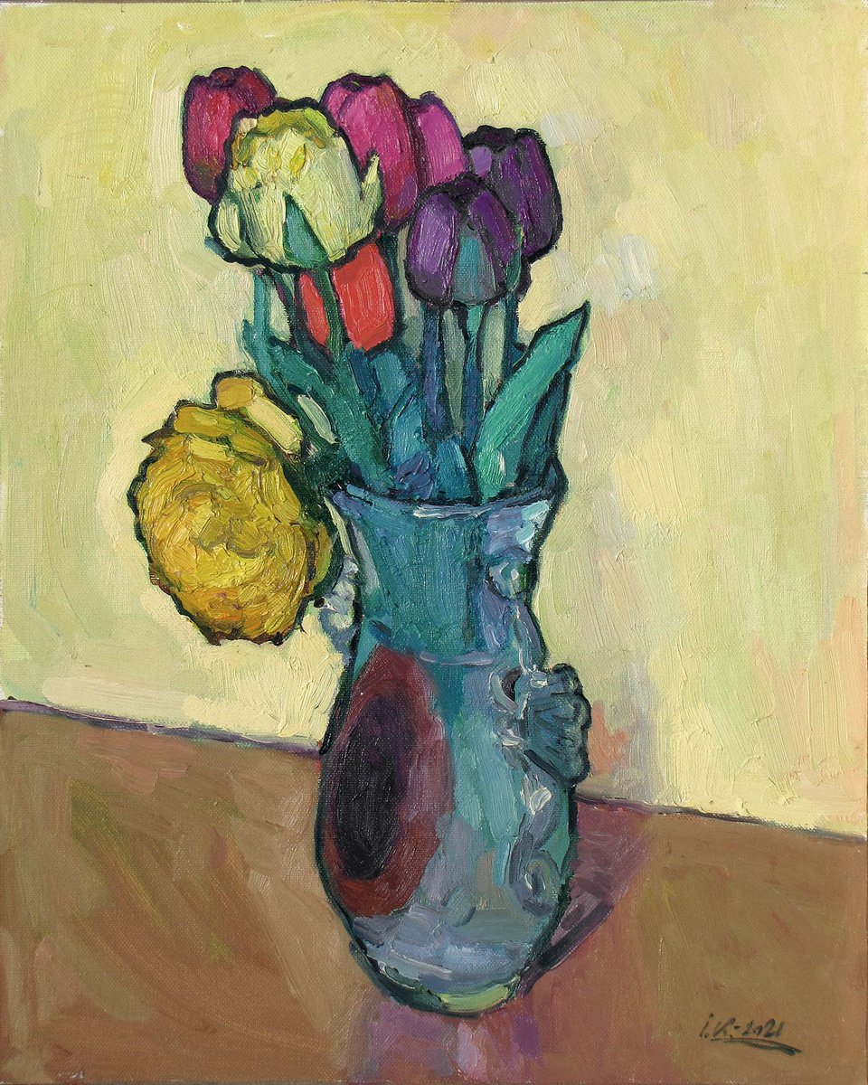 Bouquet of Tulips in the Vase by Ivan Kolisnyk