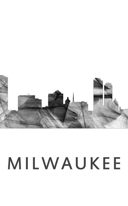 Milwaukee Wisconson Skyline WB BW by Marlene Watson