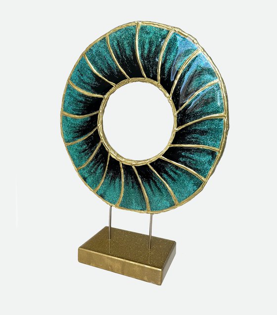 Turquoise Eye. Table decoration Sculpture 3D. Art. Modern Art. Good Eye. Contemporary decor, Art object