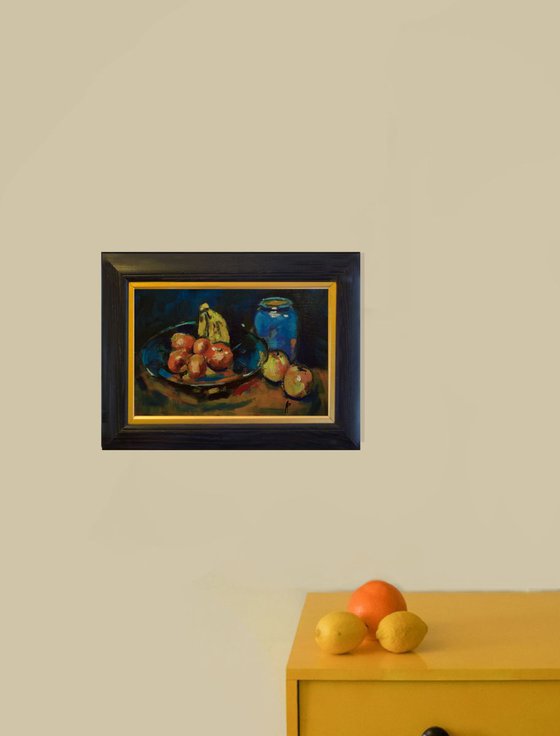 Still Life with Fruit Bowl and Blue Vase
