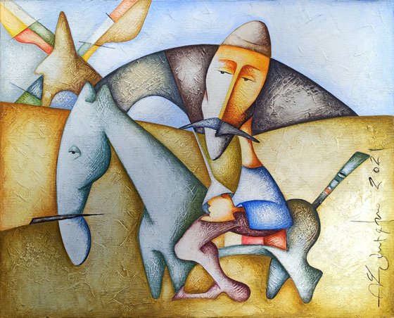 Don Quixote(40x50cm, acrylic/canvas, ready to hang)