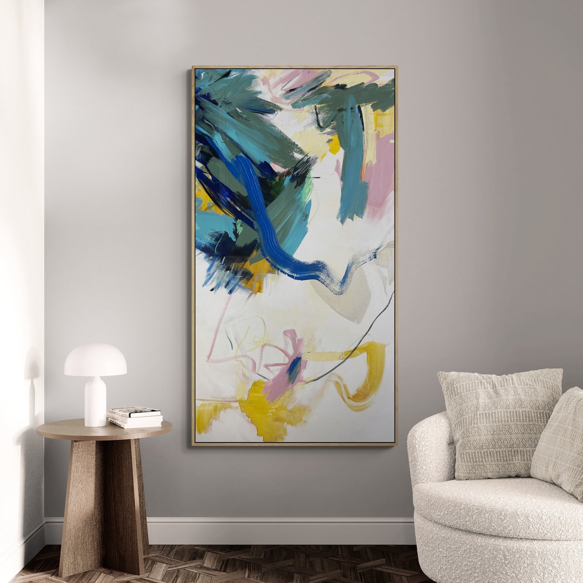 Expressive Landscape Acrylic Painting By Cheryl Harrison, 31 X 59, Sliding Doors, Original Artwork