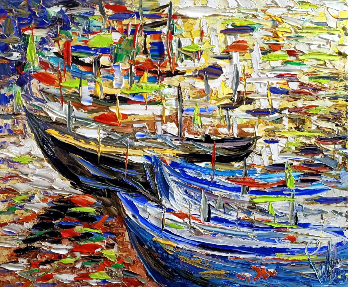 Impressionistic Botanical Acrylic Painting By Antonino Puliafico, 47 X 39, Pesca Di Luce, Original Artwork