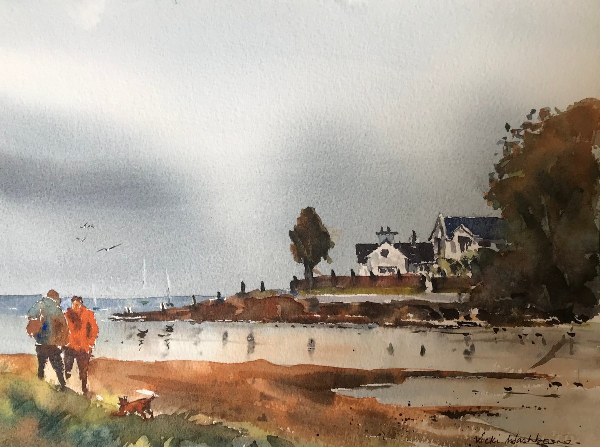 Impressionistic Landscape Watercolour By Vicki Washbourne, 12 X 9", Lochranza, Original Artwork