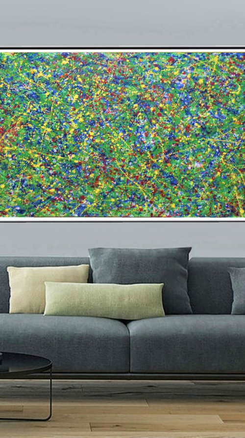 A large abstract painting by Nikolai  Gritsanchuk