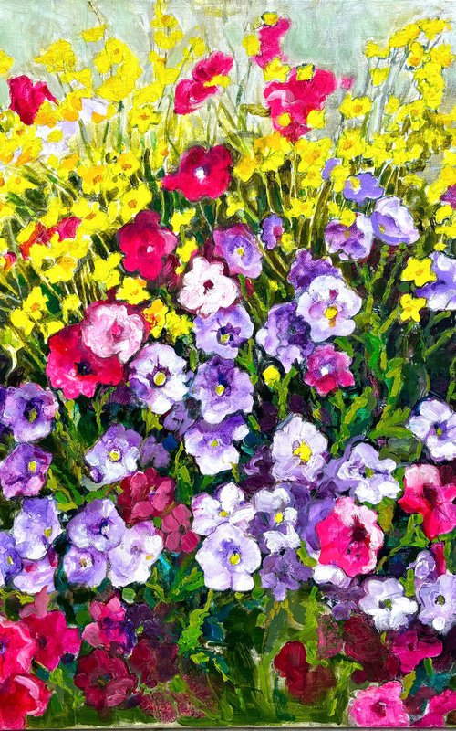 summer flowers with butterfly by Patricia Clements