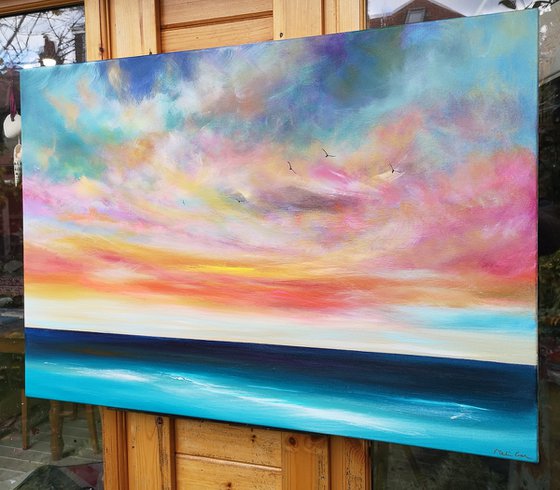 "The Symphony of Now" - Cornish Seascape, Art, Skyscape